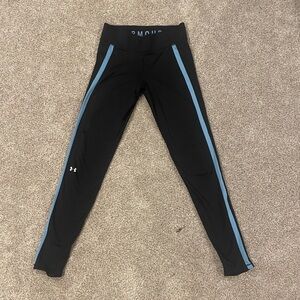 Black Under Armour Leggings with Blue Accents Size Small